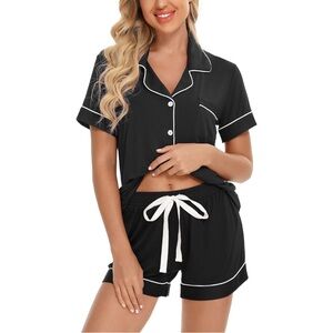 Senert Short Sleeve Button Down Pajama Set